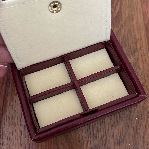 WOLF Burgundy Jewelry Organizer with Gold Clasp - Picture 3 of 7